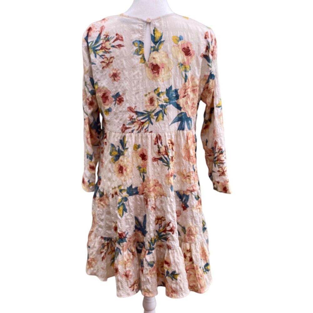 Zara Floral Babydoll Dress Tiered Knee Length Womens Small Cottage Peasant - Picture 2 of 12